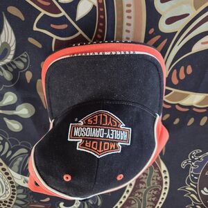 Harley-Davidson Black and Orange Cap